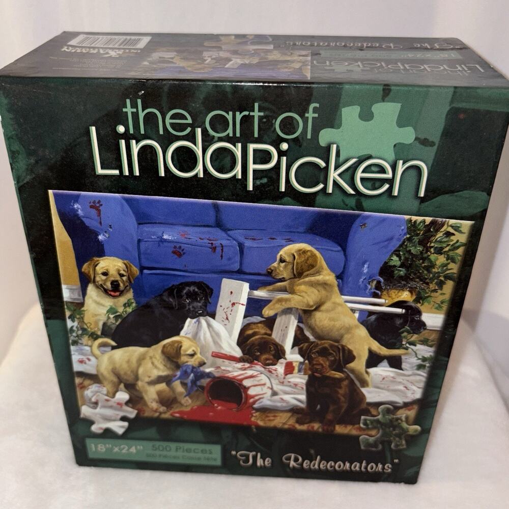 The Art of Linda Picken 550 Piece Puzzle THE REDECORATORS - NEW and Sealed